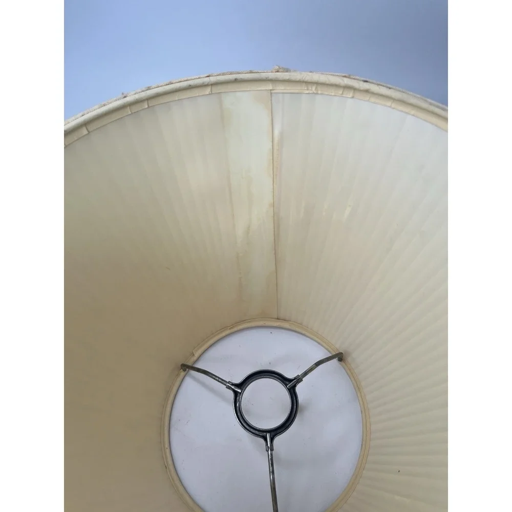 Vintage Pleated Speckled Lamp Shade Bell Shape Cottage Farmhouse Decor